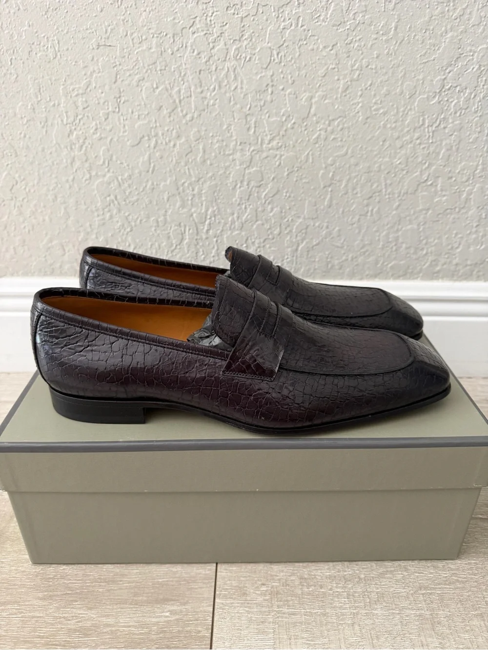 Tom Ford black  Croc-Embossed Leather Penny Loafers men 11.5